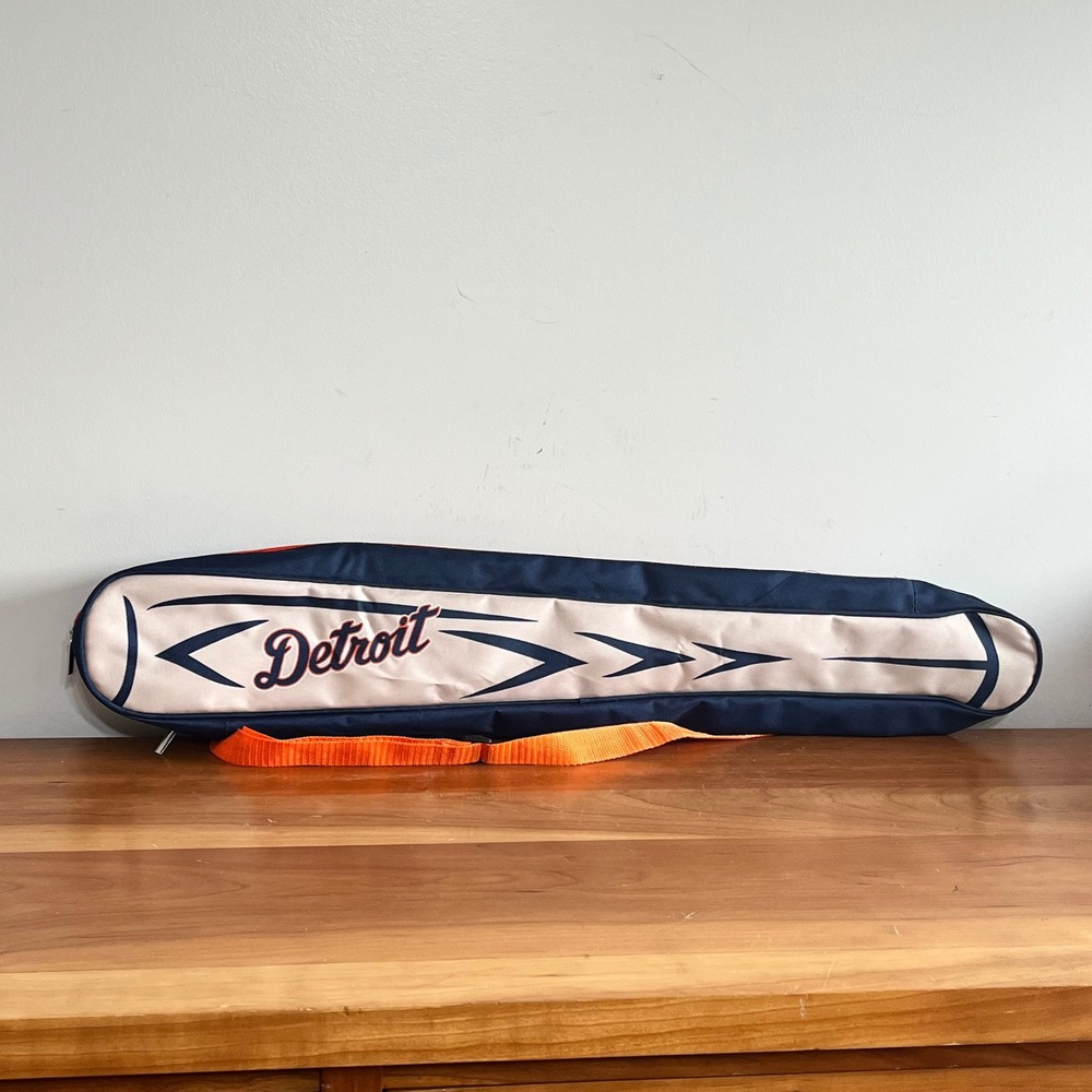 Detroit Tigers Insulated Can Cooler Bag Tube Sling Navy Orange 31 Inch Tailgate
